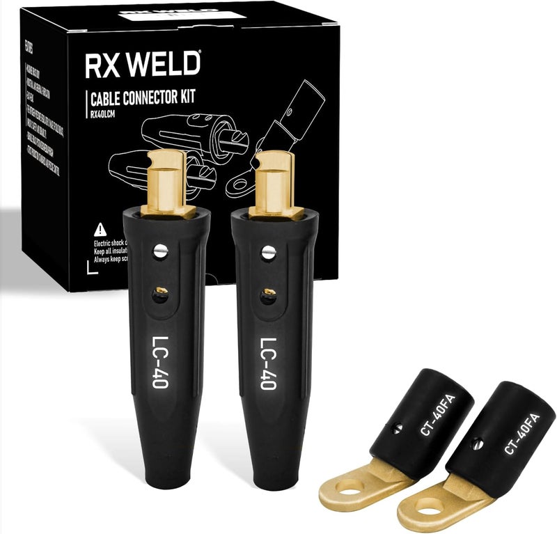 RX WELD 2PCS CT40-FA, 2PCS LC40 Male Cable Connector, for Cable Capacity: 1/0 thru 2/0 (50-70mm²) - Image 1